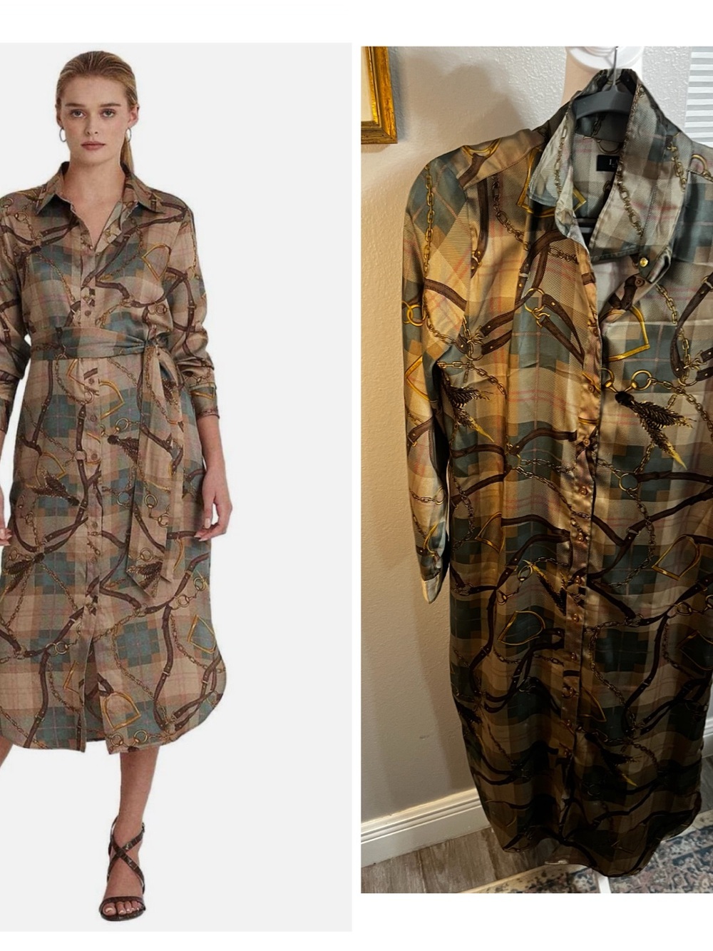 Lauren Ralph Lauren Women's Brown
Plaid Twill Shirtdress Black Label 10
Medium